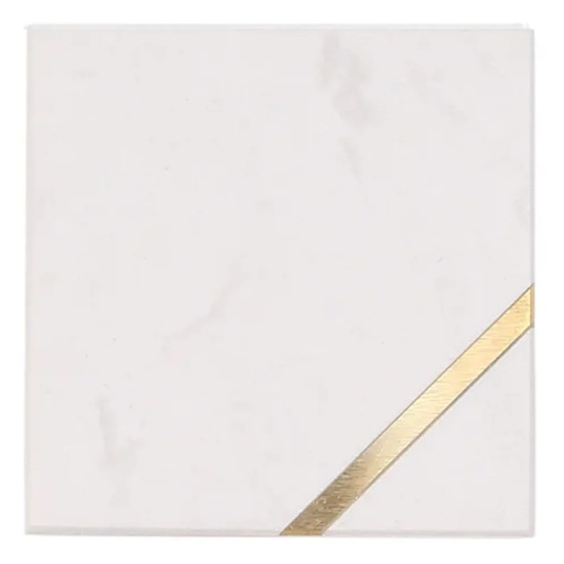 [175680-TT] Elite Marble Coaster Natural 4pc