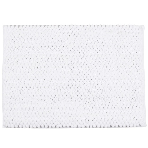 [175692-TT] Nubby Chenille Microfiber Woven Bath Mat White