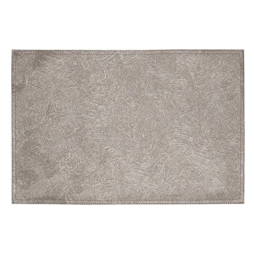[175952-TT] Reversible Faux Leather Brushed Placemat Taupe & Cream