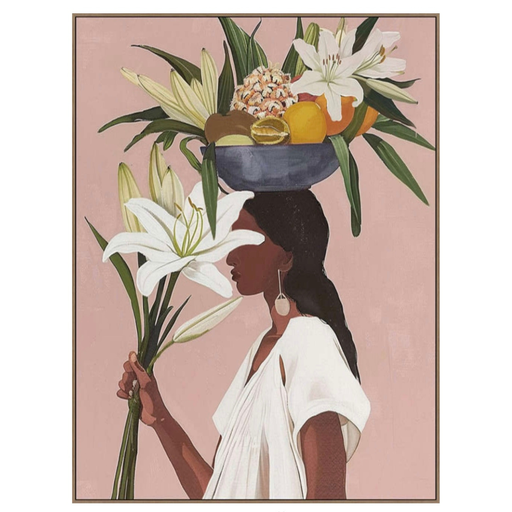 [175959-TT] Tropical Girl Framed Canvas 40x54in