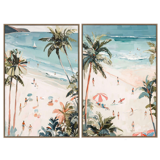 [175960-TT] Summer Holidays Framed Canvas 24x36in 2pc