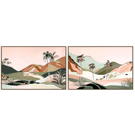 [175961-TT] Sunset Hills Framed Canvas 36x24in 2pc