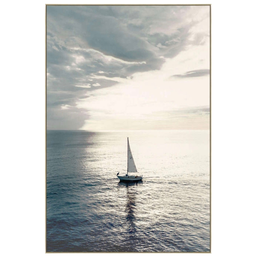 [175968-TT] Sea Journey Framed Print on Tempered Glass 48x72in
