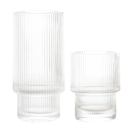 [176276-TT] Ridge Stackable Glass 8pc