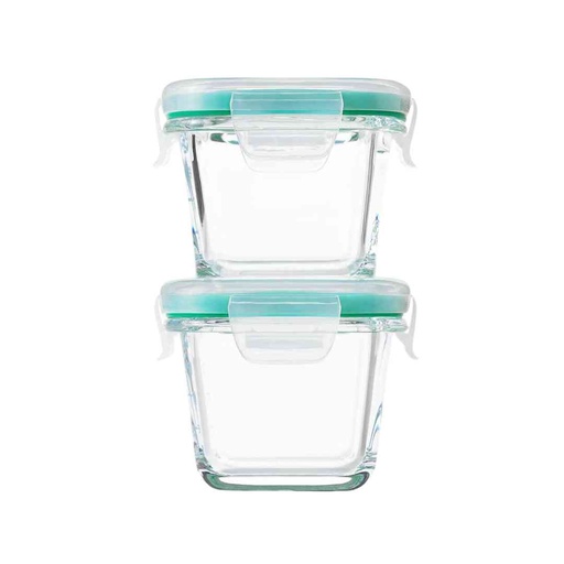 [176312-TT] OXO Good Grips Smart Seal Glass Container Set Mini Square 4pc