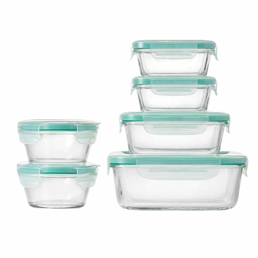 [176313-TT] OXO Good Grips Smart Seal Glass Container Set 12pc