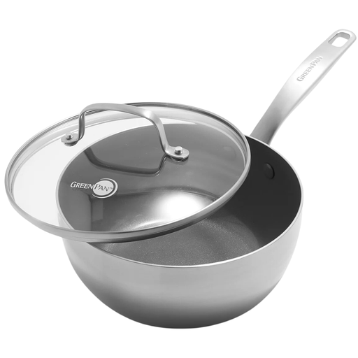 [176552-TT] Greenpan Chatham Stainless Steel Saucepan With Lid 2.5qt