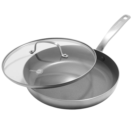[176554-TT] Greenpan Chatham Stainless Steel Covered Frypan 11in