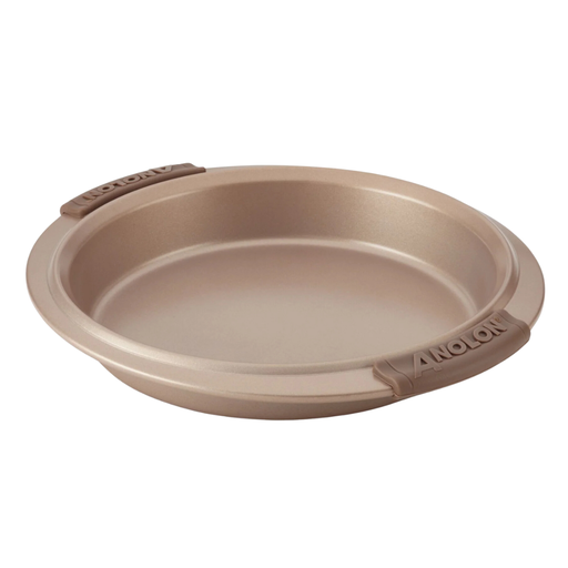 [176567-TT] Anolon Round Cake Pan with Silicone Grips Bronze 9in