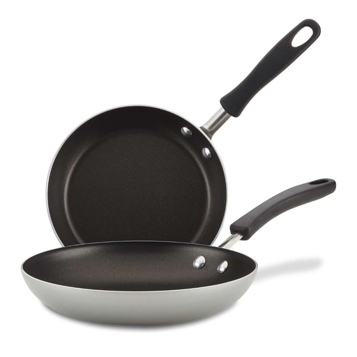 [176573-TT] Farberware Aluminum Nonstick Skillet Set Silver 2pc