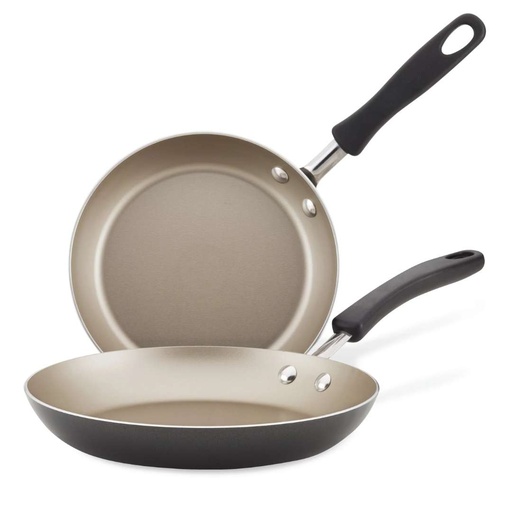 [176575-TT] Farberware Aluminum Nonstick Skillet Set Pewter 2pc