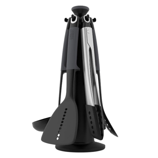 [176597-TT] Elevate Carousel Set with Tongs Grey 6pc