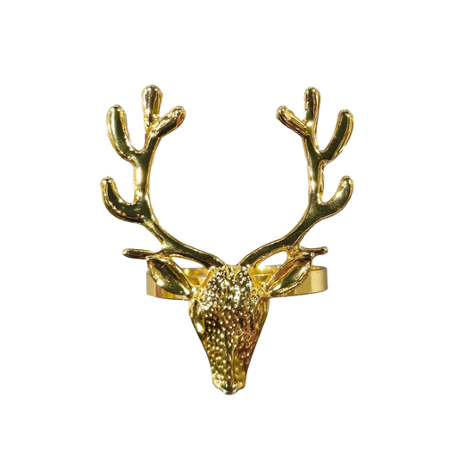[176679-TT] Golden Stag Napkin Ring Gold