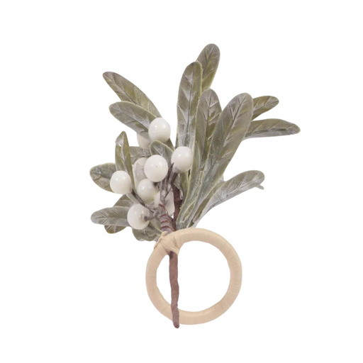 [176680-TT] Merry Mistletoe Napkin Ring Green