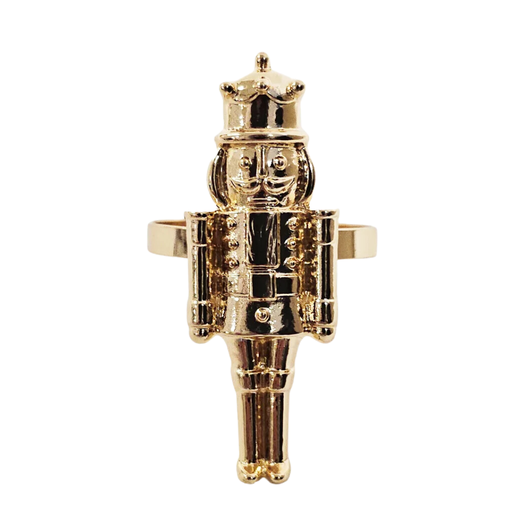[176681-TT] Nutcracker Napkin Ring Gold