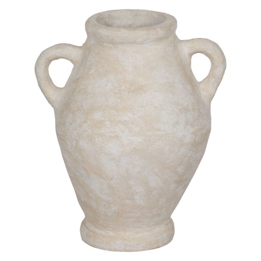 [176728-TT] Paper Mache Jug With Handles White 24in