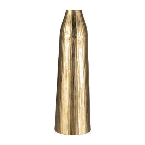 [176744-TT] Metal Hammered Floor Vase Gold 26in