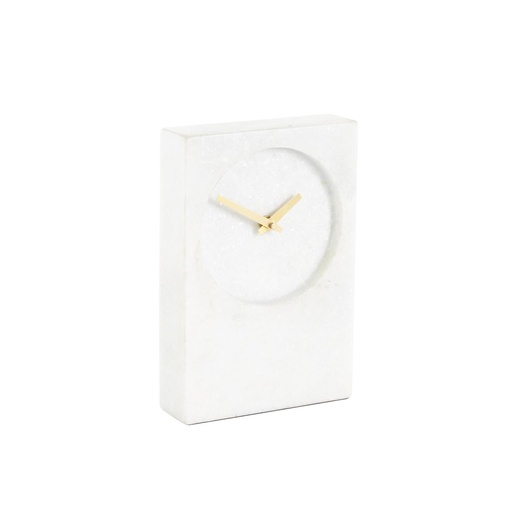 [176869-TT] Minimalistic Marble Clock White 9in