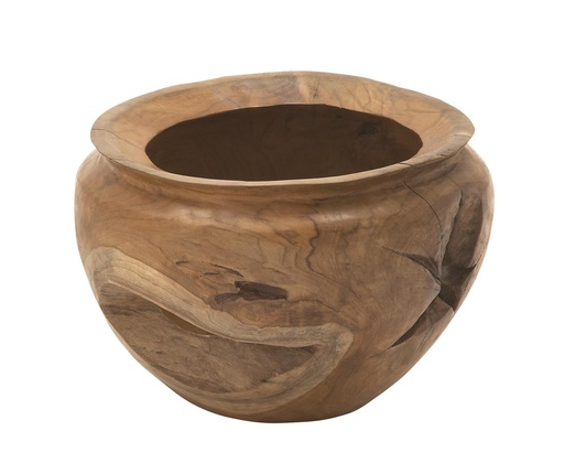 [176878-TT] Teak Wood Live Edge Vase 9in