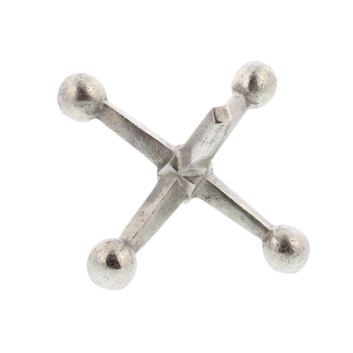 [176900-TT] Metal Jack Sculpture Silver 4in