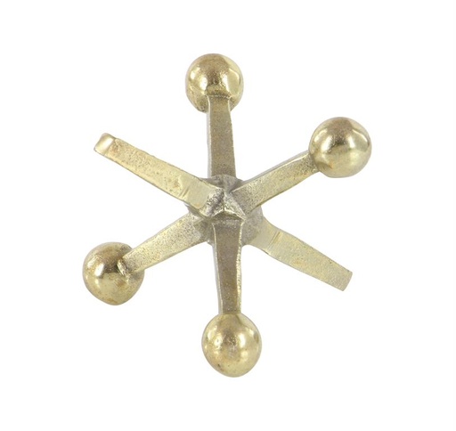 [176902-TT] Metal Jack Sculpture Gold 4in