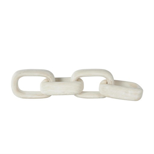 [176908-TT] Wood Chain Link Sculpture Cream 18in