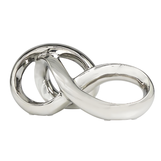 [176911-TT] Abstract Infinity Loop Sculpture Silver 11in