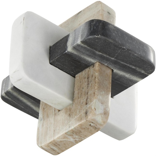 [176913-TT] Marble Knot Link Sculpture Multi 7in