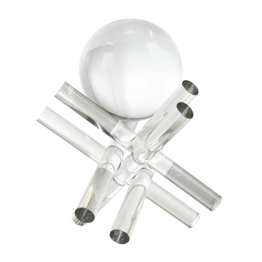 [176922-TT] Crystal Orb & Jack Sculpture 8in