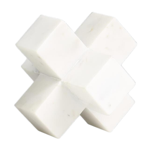 [176923-TT] White Marble Jack Sculpture 3in