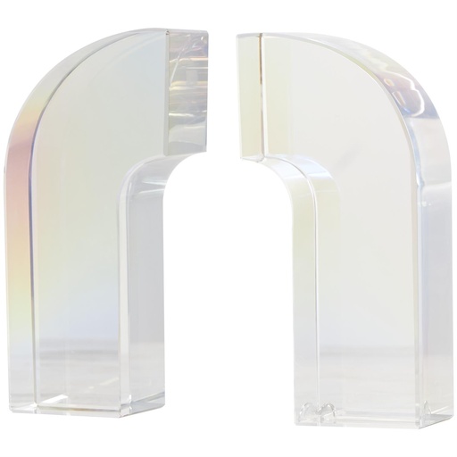 [176932-TT] Crystal Arched Bookends Set 6in