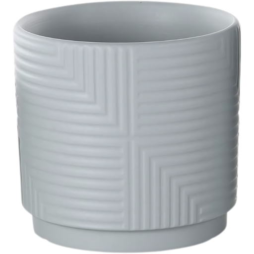 [176942-TT] Layered Squares Planter Grey 7in