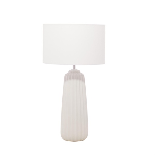 [176947-TT] Ribbed Ceramic Table Lamp White 24in