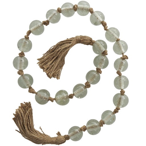 [176948-TT] Glass Beaded Garland with Tassel Clear 45in