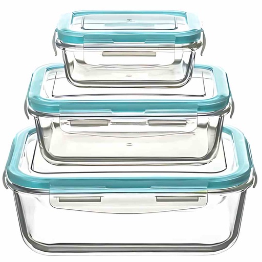 [176991-TT] Clipeat Glass Food Containers 3pc