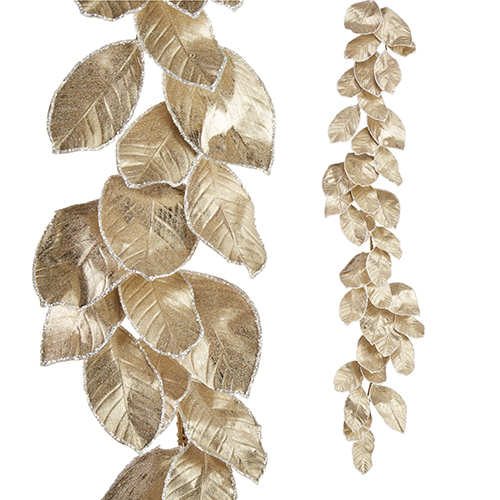 [177115-TT] Glittered Magnolia Leaf Garland 4in