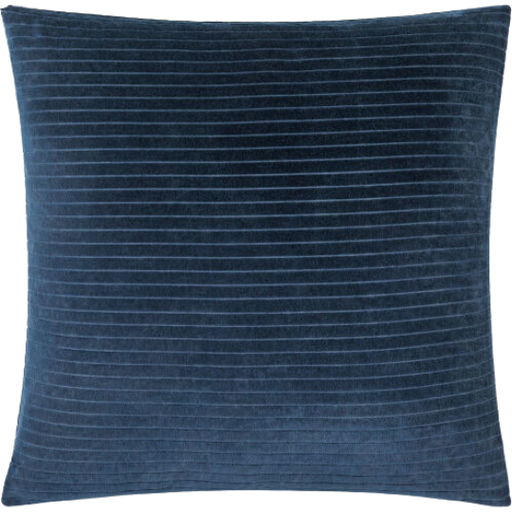 [177193-TT] Velvet Stripes Pillow Navy 20in 