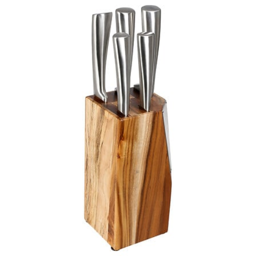 [177208-TT] Acacia Knife Block Set 5pc