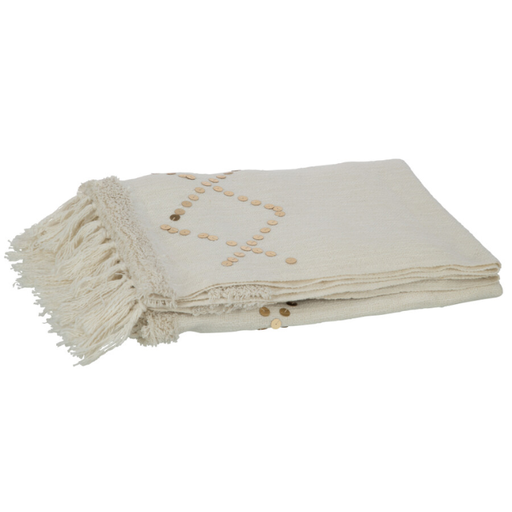 [177289-TT] Fringes Tufted Sequin Throw 51x71in