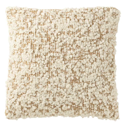 [177293-TT] Boucle Pillow Camel & Cream 18in 