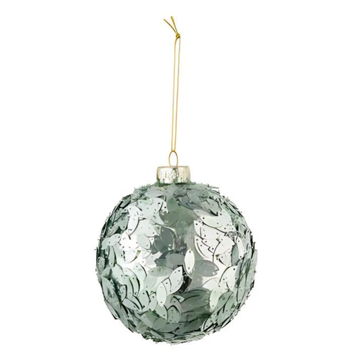 [177320-TT] Sequin Ornament Mint Green 4in