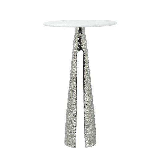[177229-TT] Textured Side Table Silver