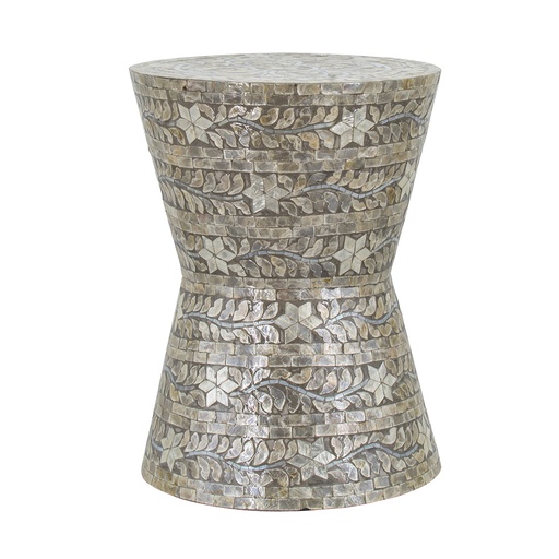 [177232-TT] Capiz Accent Stool Grey
