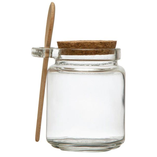 [177815-TT] Glass Jar with Cork Lid & Wood Spoon