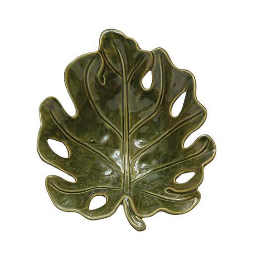 [177835-TT] Leaf Shaped Ceramic Bowl 