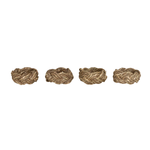 [177854-TT] Braided Seagrass Napkin Rings 4pc