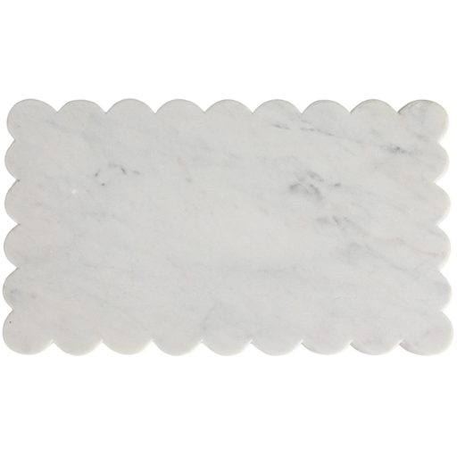 [177876-TT] Marble Cutting Board with Scalloped Edge