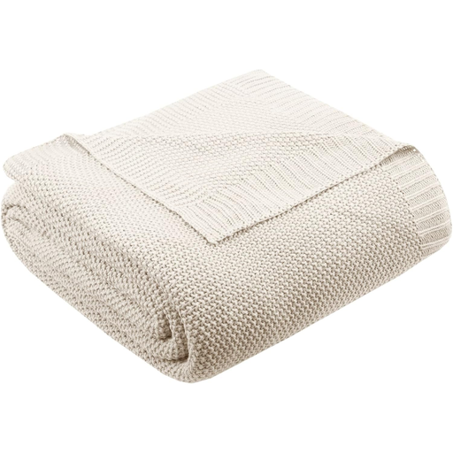 [177987-TT] Bree Knit Throw Ivory