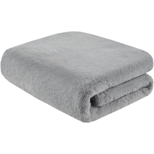 [177988-TT] Bristol Faux Fur Throw Grey