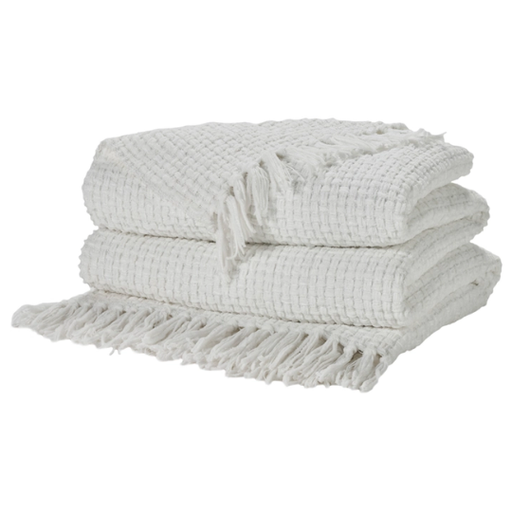 [178227-TT] Waffle Weave XL Throw White 70x103in